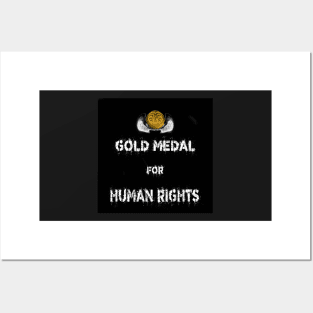 Gold Medal for Human Rights  Award Winner 3D Posters and Art